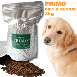 ダイエット犬・シニア犬にオススメ！新鮮な国産食材と無添加ドッグフード【PRIMOdiet&senior】3kg